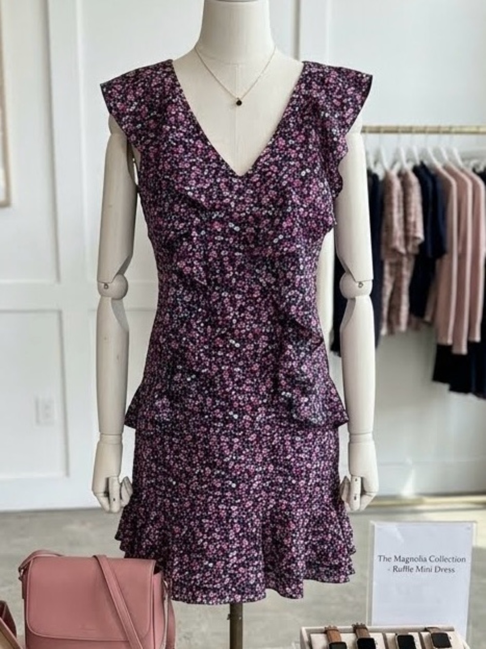 Purple Floral Ruffled Sundress Michael kors